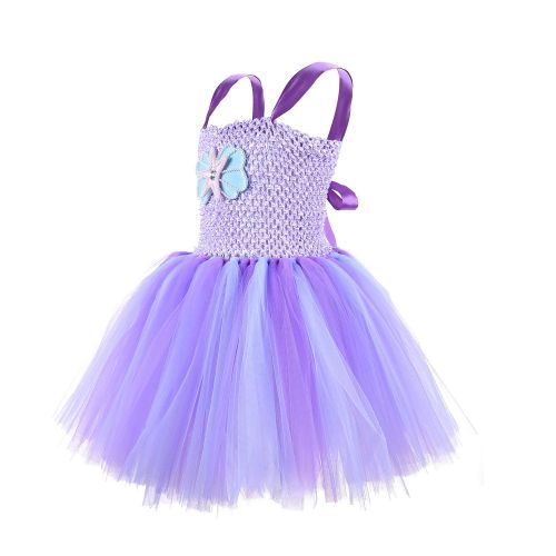  Tao-Ge Mermaid Tutu Dress with Headband Mermaid Dress for Girls Purple Tutu Dress Tulle Costume Outfit for Party,Cosplay 2T 4T 6T 8T