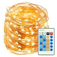 TaoTronics TT-SL038 66ft 200 LED String Lights Dimmable Christmas Decorative Copper Wire, Waterproof, UL Listed (Warm White)