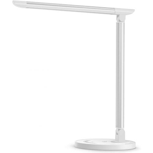  [아마존 핫딜]  [아마존핫딜]TaoTronics LED Desk Lamp, Eye-caring Table Lamps, Dimmable Office Lamp with USB Charging Port, 5 Lighting Modes with 7 Brightness Levels, Touch Control, White, 12W, Philips EnabLED