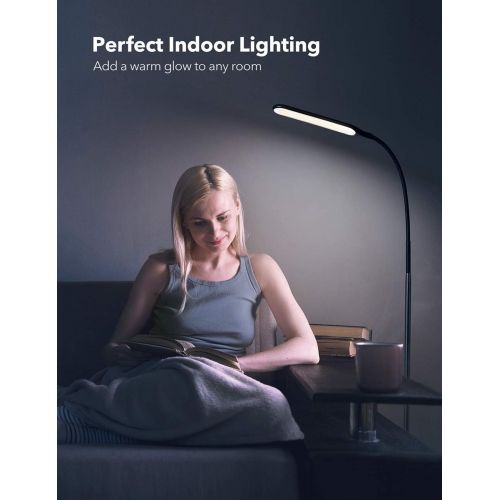  [아마존 핫딜]  [아마존핫딜]TaoTronics LED Floor Lamp, Modern Standing Light 4 Brightness Levels & 4 Colors Dimmable Adjustable Gooseneck Task Lighting for Bedroom Reading Piano Room Black