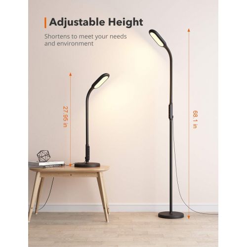  [아마존 핫딜]  [아마존핫딜]TaoTronics LED Floor Lamp 5 brightness levels & 3 colors, 1815 Lumens & 50,000 Hours, Flexible Gooseneck Dimmable Floor Lamp for Reading Living Room, Touch Control, Philips Enabled