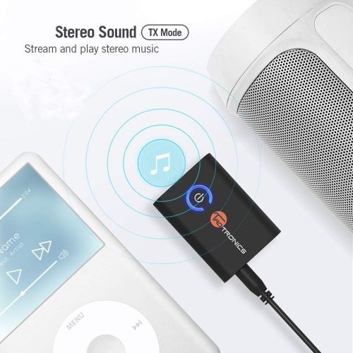  [아마존 핫딜]  [아마존핫딜]TaoTronics Bluetooth 5.0 Transmitter and Receiver, 2-in-1 Wireless 3.5mm Adapter (aptX Low Latency, 2 Devices Simultaneously, For TV/Home Sound System)