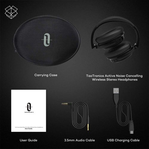  [아마존 핫딜] [아마존핫딜]TaoTronics Active Noise Cancelling Headphones [Upgraded] 45H Playtime Bluetooth Headphones Over Ear Headphones Wireless Headphones High Clarity Sound for TV Cellphone