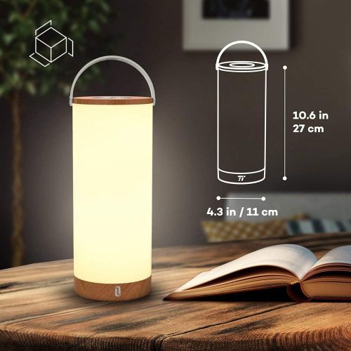  [아마존 핫딜] [아마존핫딜]TaoTronics Rechargeable Touch Sensor Bedside Lamp, LED Table Lamps for Bedroom with Internal Battery up to 110 Hours Operation, 3000-3500K Color Temperature