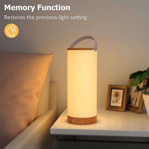  [아마존 핫딜] [아마존핫딜]TaoTronics Rechargeable Touch Sensor Bedside Lamp, LED Table Lamps for Bedroom with Internal Battery up to 110 Hours Operation, 3000-3500K Color Temperature