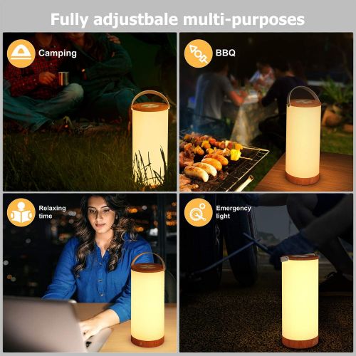  [아마존 핫딜] [아마존핫딜]TaoTronics Rechargeable Touch Sensor Bedside Lamp, LED Table Lamps for Bedroom with Internal Battery up to 110 Hours Operation, 3000-3500K Color Temperature