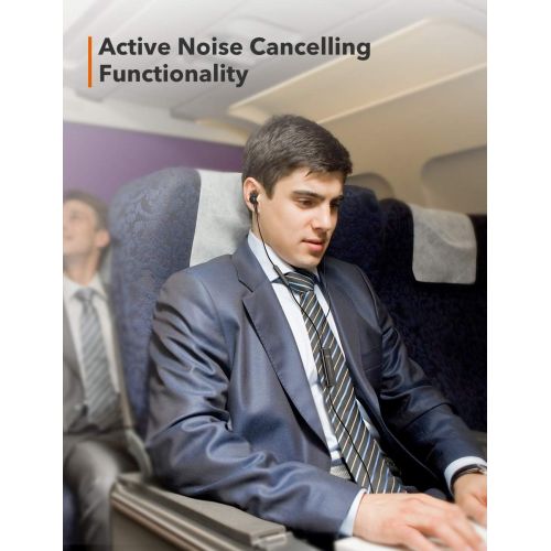  [아마존 핫딜] [아마존핫딜]TaoTronics Active Noise Cancelling Headphones [Upgraded] Wired Earbuds In Ear Stereo Awareness Monitor Earphones with Microphone (15 Hours Playtime, 3.5mm Jack, Black)