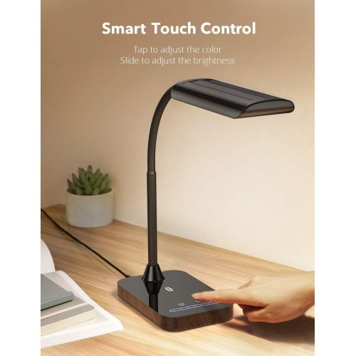  [아마존 핫딜] [아마존핫딜]TaoTronics LED Desk Lamp, Flexible Gooseneck Table Lamp, 5 Color Temperatures with 7 Brightness Levels, Touch Control, Memory Function, 7W, Official Member of Philips EnabLED Licen