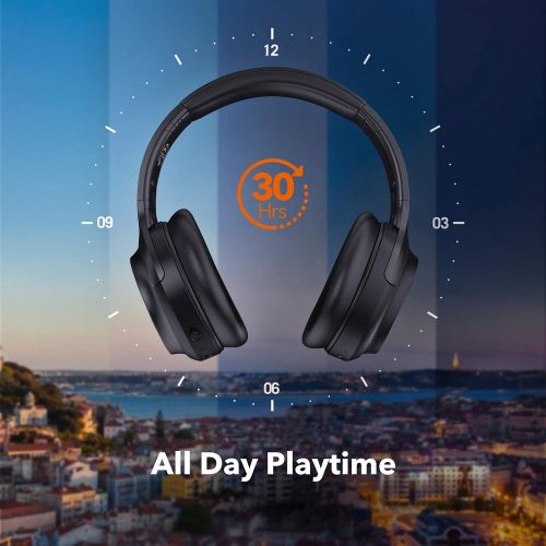  [아마존 핫딜] [아마존핫딜]TaoTronics Active Noise Cancelling Headphones [2019 Upgrade] Bluetooth Headphones SoundSurge 60 Over Ear Headphones Sound Deep Bass, Quick Charge, 30 Hours Playtime for Travel Work