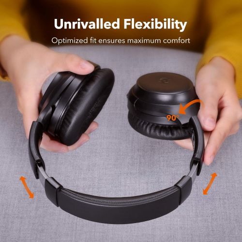  [아마존 핫딜] [아마존핫딜]TaoTronics Active Noise Cancelling Headphones [2019 Upgrade] Bluetooth Headphones SoundSurge 60 Over Ear Headphones Sound Deep Bass, Quick Charge, 30 Hours Playtime for Travel Work