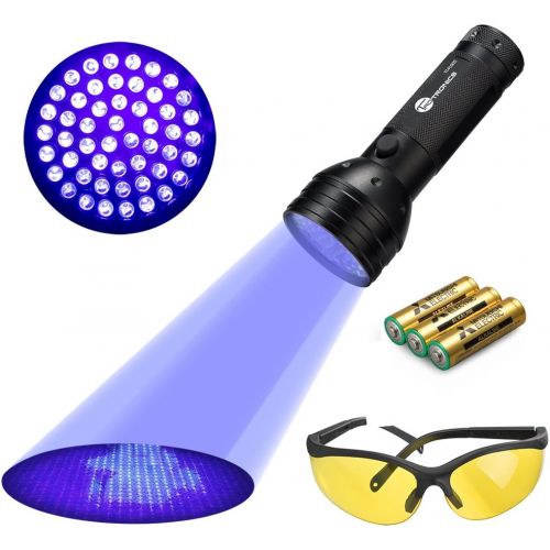  [아마존 핫딜] [아마존핫딜]TaoTronics TT-FL002 Black Light, 51 LEDs Uv Blacklight Flashlights Detector for Dry Pets Urine & Stains & Bed Bug with Free Uv Sunglasses & 3 Free AAA Batteries, Purple