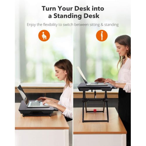  [아마존핫딜][아마존 핫딜] Standing Desk Converter, TaoTronics Stand Up Desk Sit Stand Desk Adujstable, 5 Height Levels Riser Sitting Standing Workstation for Notebook Computer - Black