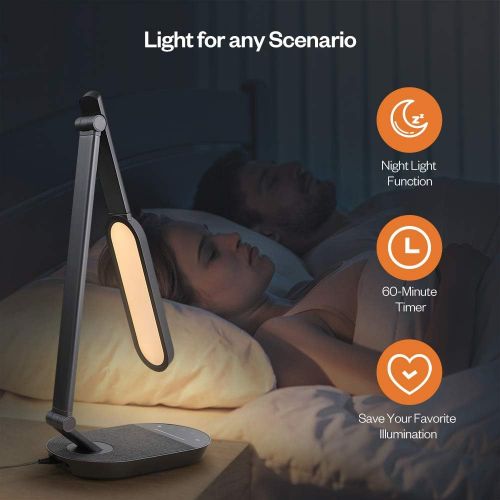  [아마존핫딜][아마존 핫딜] TaoTronics LED Desk Lamp, Eye-caring Table Lamps, Dimmable Office Lamp with 5V/2A USB Port, 5 Color Modes, Adjustable Brightness, Touch Control, Timer, Night Light