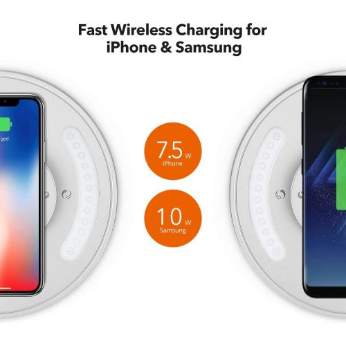  [아마존핫딜][아마존 핫딜] TaoTronics LED Desk Lamp Fast Wireless Charger, 7.5W for iPhone X, Plus, 10W for Galaxy, S9+, S8, S7 & Note 8 and All Qi-Enabled Devices, 5 Lighting Modes, USB Port (Upgraded Versi