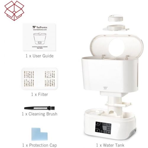 [아마존핫딜][아마존 핫딜] TaoTronics Cool Mist Humidifier, Ultrasonic Humidifiers for Large Bedroom Home Baby, Top Refill Design, Quiet Operation, LED Display with Humidistat, Waterless Auto Shut-off (1.06