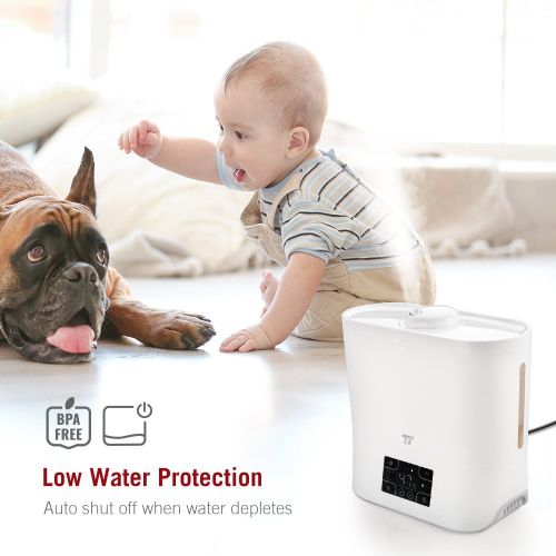  [아마존핫딜][아마존 핫딜] TaoTronics Cool Mist Humidifier, Ultrasonic Humidifiers for Large Bedroom Home Baby, Top Refill Design, Quiet Operation, LED Display with Humidistat, Waterless Auto Shut-off (1.06