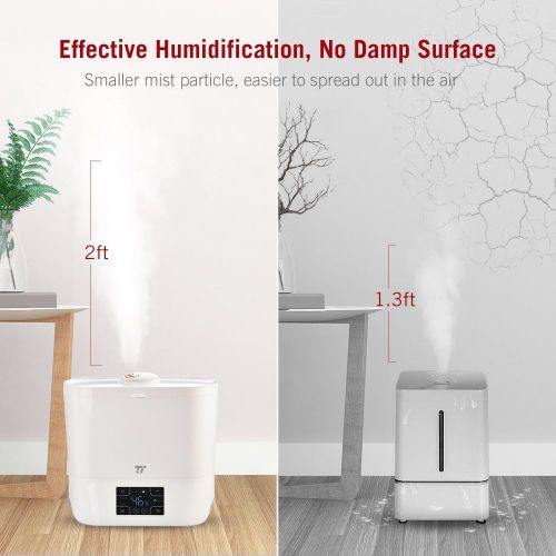  [아마존핫딜][아마존 핫딜] TaoTronics Cool Mist Humidifier, Ultrasonic Humidifiers for Large Bedroom Home Baby, Top Refill Design, Quiet Operation, LED Display with Humidistat, Waterless Auto Shut-off (1.06