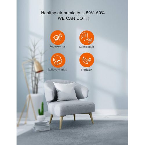  [아마존 핫딜] TaoTronics Cool Mist Humidifiers for Bedroom Large Room, 4L Ultrasonic Humidifier for Home Office, Nano-Coating, 12-50 Hours, Ultra Quiet, Easy to Clean, 360° Nozzle, Auto Shut-Off
