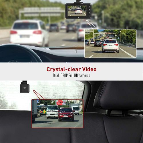  [아마존 핫딜] TaoTronics Dual Dash Cams Sony Sensor, 1080P FHD Front and Rear Dash Cam with Night Version, 3 LCD Car Camera Recorder, 140° Wide Angle, G-Sensor, Wdr, Parking Mode