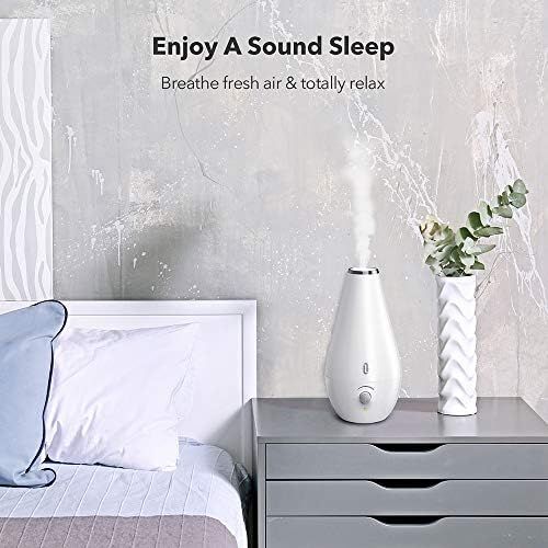  [아마존베스트]TaoTronics Cool Mist Humidifiers for Babies [BPA Free], 1.8L Quiet and Small Ultrasonic Humidifier for Bedroom Nightstand, Space-Saving, Filterless, Auto Shut Off-(0.48 Gallon, US