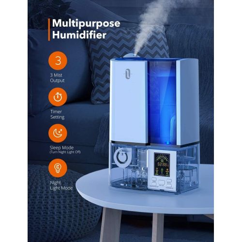  [아마존베스트]TaoTronics Cool Mist Humidifier, 4L Ultrasonic Humidifiers for Large Bedroom Home Baby, Quiet Operation, LED Display with Humidistat, Waterless Auto Shut-off (1.06 Gallon, US 110V)