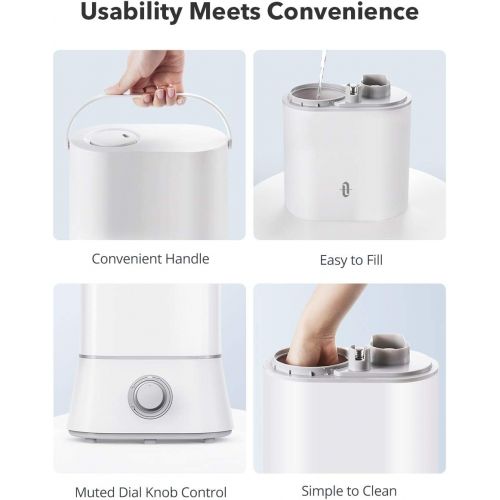  [아마존베스트]TaoTronics Ultrasonic Humidifiers for Babies, 4L Quiet Cool Mist Humidifier for Bedroom, 12-50 Hours, Nano-coating, Easy to Clean, Auto Shut-Off (1.06 Gallon US 110V)