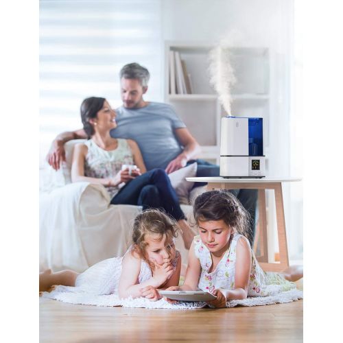  TaoTronics Cool Mist Humidifier, 4L Ultrasonic Humidifiers for Large Bedroom Home Baby, Quiet Operation, LED Display with Humidistat, Waterless Auto Shut-off (1.06 Gallon, US 110V)