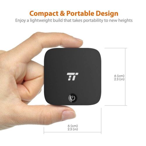  TaoTronics Bluetooth 5.0 Transmitter and Receiver, Digital Optical TOSLINK and 3.5mm Wireless Audio Adapter for TV/Home Stereo System - aptX Low Latency