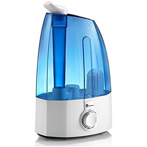  TaoTronics Ultraschall Luftbefeuchter Schlafzimmer 3,5L Humidifier Benutzerfreundliche Bedienung ueber Drehknopf zwei 360° drehbare Dampfduesen Keramikfilter Einstellbare Nebelmenge