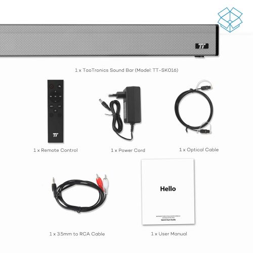  36-Inch 4 Speakers Strong Bass TaoTronics Sound Bar Wired and Wireless Bluetooth Audio Speakers for TV