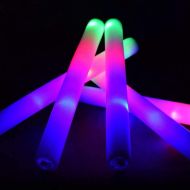 Taotuo 20 PCS LED Light Up Foam Sticks Three Modes Color Changing Glow Party Supplies for Halloween, Raves, Concert