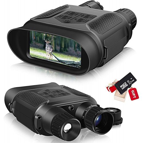  [아마존베스트]Taotuo Night Vision Goggles, Night Vision Binoculars with 1300ft Viewing Range, 32GB TF Card, 4” Large Screen, 3.5-7x 31mm Digital Zoom Infrared Night Vision for Hunting Surveillance,Take