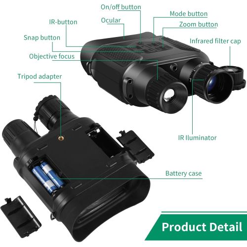  [아마존베스트]Taotuo Night Vision Goggles, Night Vision Binoculars with 1300ft Viewing Range, 32GB TF Card, 4” Large Screen, 3.5-7x 31mm Digital Zoom Infrared Night Vision for Hunting Surveillance,Take