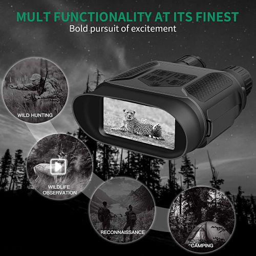  [아마존베스트]Taotuo Night Vision Goggles, Night Vision Binoculars with 1300ft Viewing Range, 32GB TF Card, 4” Large Screen, 3.5-7x 31mm Digital Zoom Infrared Night Vision for Hunting Surveillance,Take