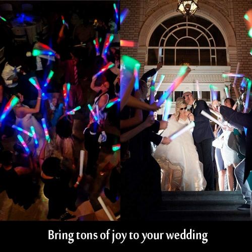  [아마존베스트]Taotuo 30 PCS LED Light Up Foam Sticks-Led Foam Sticks with Three Modes Color Effect Light Sticks for Parties, Weddings, Raves, Concert, Halloween