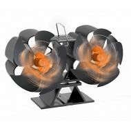 Taotuo Fireplace Fan Dual Head,10 Blades Fireplace Fan,Heat Powered Stove Fan Quiet Circulating Warm Air Saving Fuel Wood Burner Efficiently Stove Top Fans Eco Friendly Used for Ho