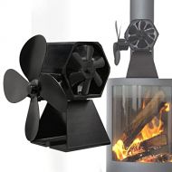 Taotuo Wood Stove Fan Fireplace Thermal Power Fan Thermal Cycling in Two Directions Aluminium Silent Eco Friendly for Wood Log Burner for Indoor Winter Living Room Supplies