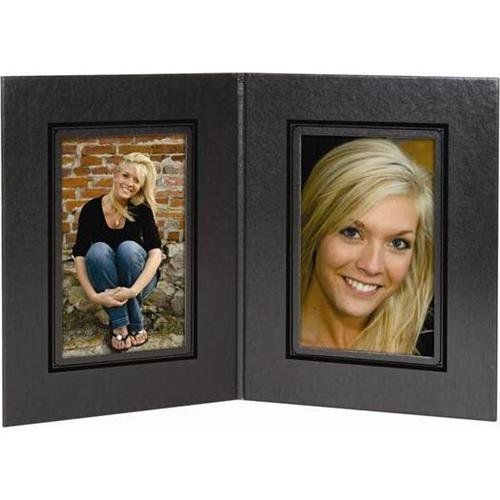  Tap TAP Presidential Folder Frame, for Two 5x7 Vertical Print, Case of 100, Color: BlackBlack Foil