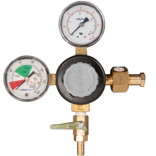  TapRite T742 Primary Double Gauge CO2 Beer Regulator with Check Valve