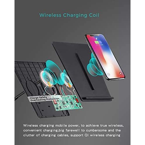  TAPTES Tesla Model 3 Wireless Charger Dual Qi Wireless Smartphone Charging Pad M3 Car Interior Center Console Accessories for Any Qi Enable Phone, Compatible with Tesla Model 3 - N