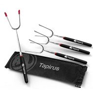 Tapirus Marshmallow Roasting Sticks  Set of 4 Telescoping Campfire Sticks - Protect Kids with Insulated Handle Holders  Extendable, Retractable and Collapsing  Heavy Duty Metal