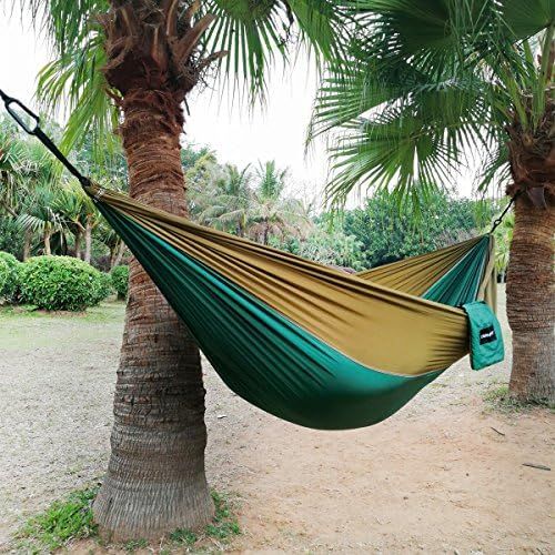  Tarent Hangematte Outdoor Ultraleicht mit Seilabdeckungen,300kg Tragkraft Hammock (270x140 cm),Atmungsaktiver,Schnell Trocknender Nylon Fallschirm，Hangematten