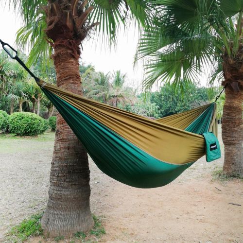  Tarent Hangematte Outdoor Ultraleicht mit Seilabdeckungen,300kg Tragkraft Hammock (270x140 cm),Atmungsaktiver,Schnell Trocknender Nylon Fallschirm，Hangematten