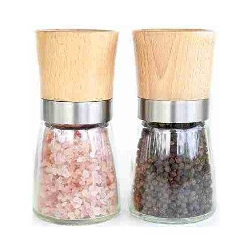  Salt and Pepper Mill Set | (Set of 2Elegant SetGlass and Ceramic by Targarian