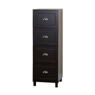 Target Marketing Systems Bradley Collection Modern 4 Drawer Filing Cabinet With Metal Handles, Black