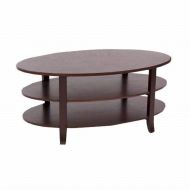 Target Marketing Systems London Collection 3 Tier Oval Coffee Table, Black