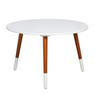 Target Marketing Systems Livia Collection Ultra Modern Round Coffee Table With Splayed Leg Finish, White/Wood