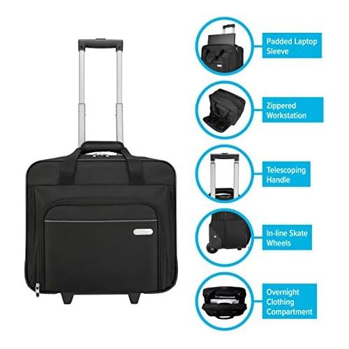 타거스 [아마존베스트]Targus Metro Rolling Laptop Case Bag for Business Commuter with Durable Water Resistant, Expandable Compartments, Trolley Strap, Padded Protection fits up to 16-Inch Notebook Scree