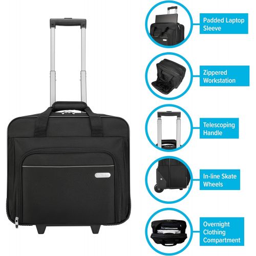 타거스 [아마존베스트]Targus Metro Rolling Laptop Case Bag for Business Commuter with Durable Water Resistant, Expandable Compartments, Trolley Strap, Padded Protection fits up to 16-Inch Notebook Scree