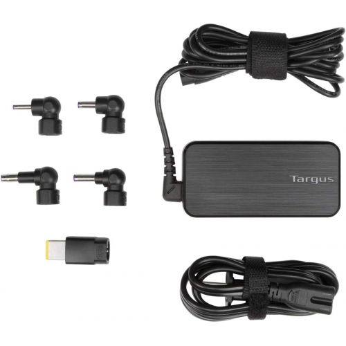 타거스 Targus 65W AC Ultra-Slim Universal Laptop Charger with 6-Foot Cable, Includes 5 Power Tips Compatible with Major Brands: Acer, ASUS, HP, Compaq, Lenovo, Samsung (APA92US)